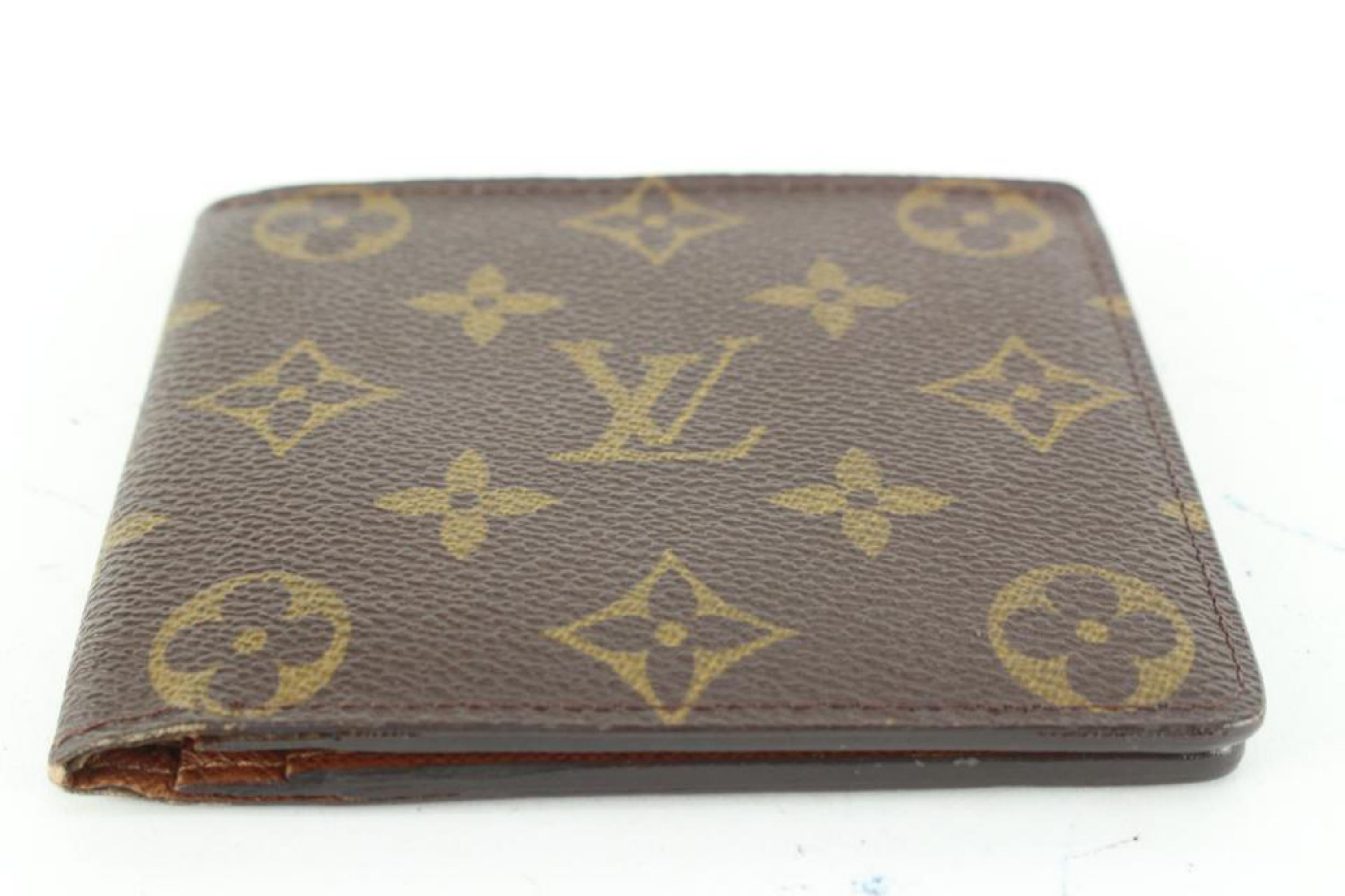 Brown Louis Vuitton Monogram Men's Bifold Wallet Florin Slender Marco 77lk52s