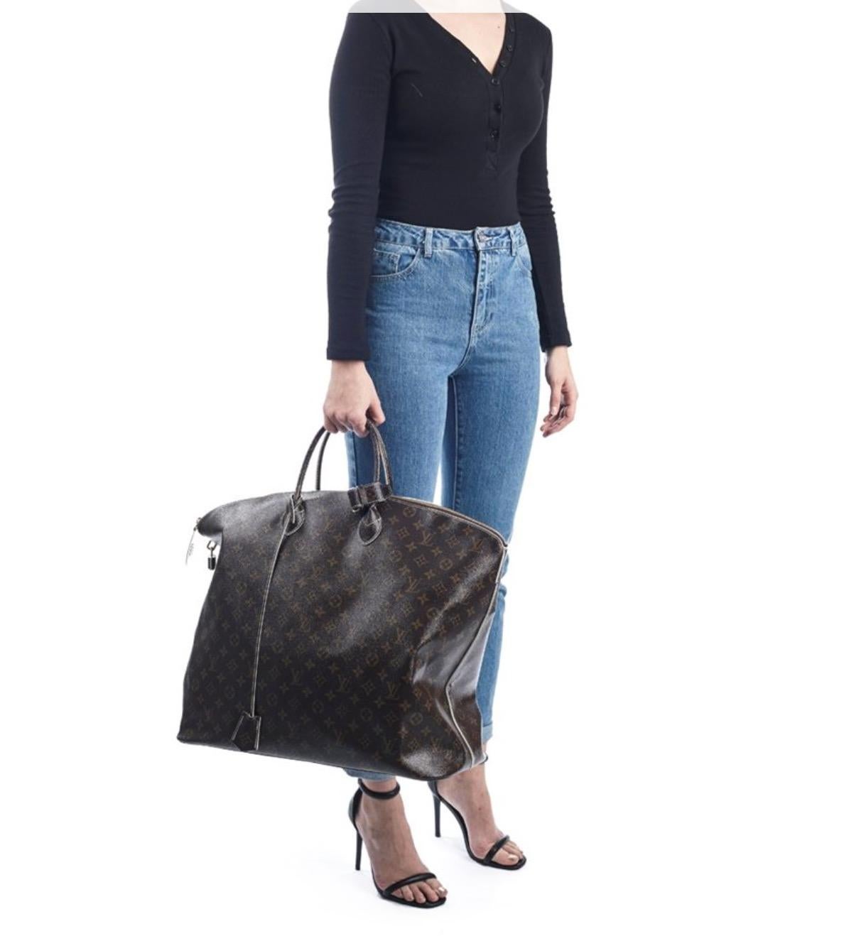Black Louis Vuitton Monogram Men's Women's Carryall Duffle Top Handle Travel Tote Bag