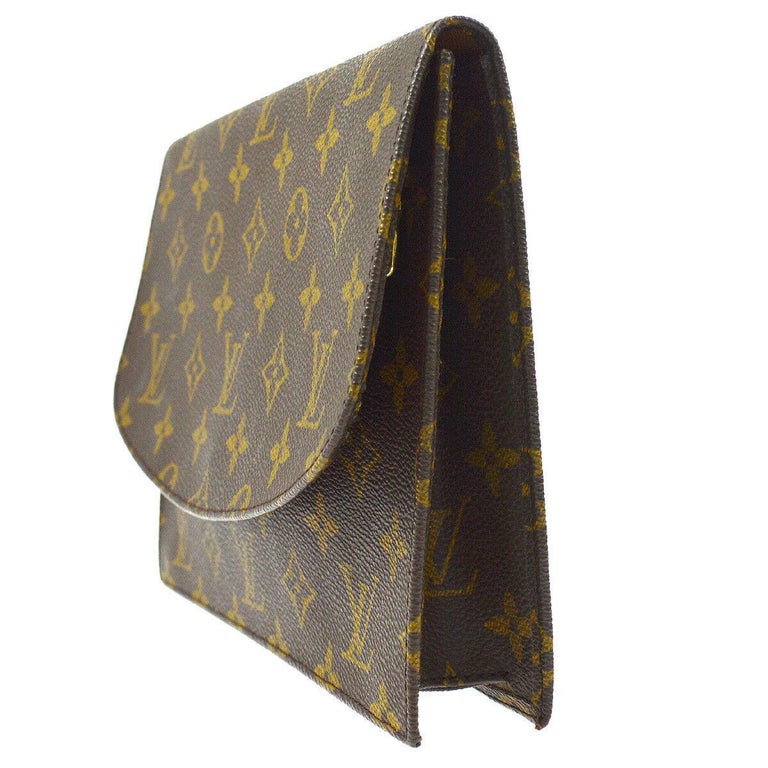 Louis Vuitton Monogram Men&#39;s Women&#39;s Envelope Fold Over Evening Flap Clutch Bag For Sale at 1stdibs