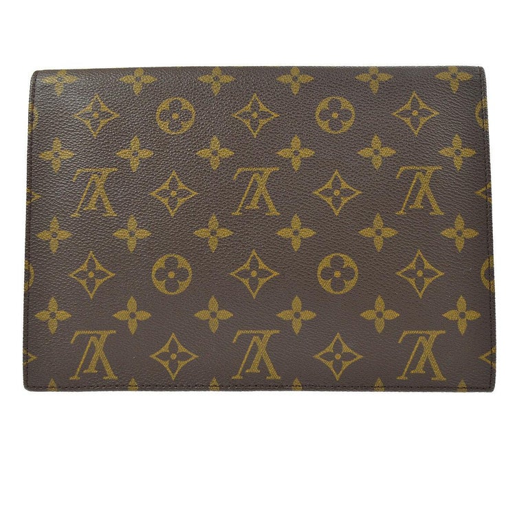 Louis Vuitton Monogram Men&#39;s Women&#39;s Envelope Fold Over Evening Flap Clutch Bag For Sale at 1stdibs