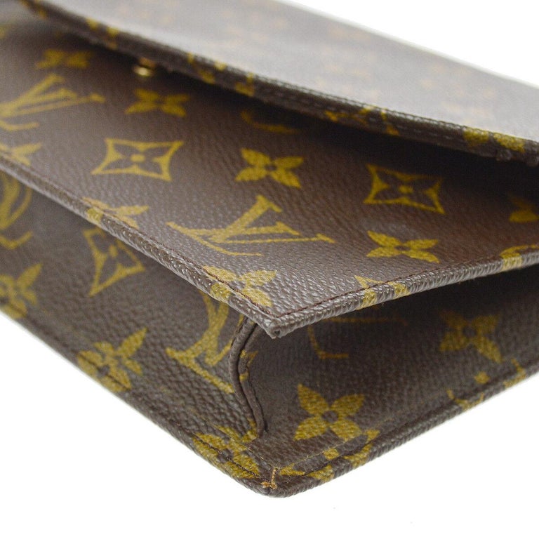 Louis Vuitton Monogram Men&#39;s Women&#39;s Envelope Fold Over Evening Flap Clutch Bag For Sale at 1stdibs