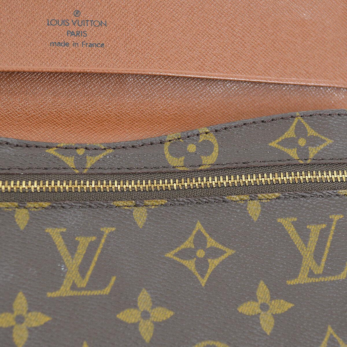 Black Louis Vuitton Monogram Men's Women's Envelope Fold Over Evening Flap Clutch Bag