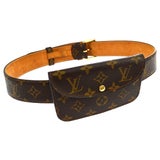 Louis Vuitton Monogram Men's Women's Dual Double Fanny Pack Waist Belt Bag