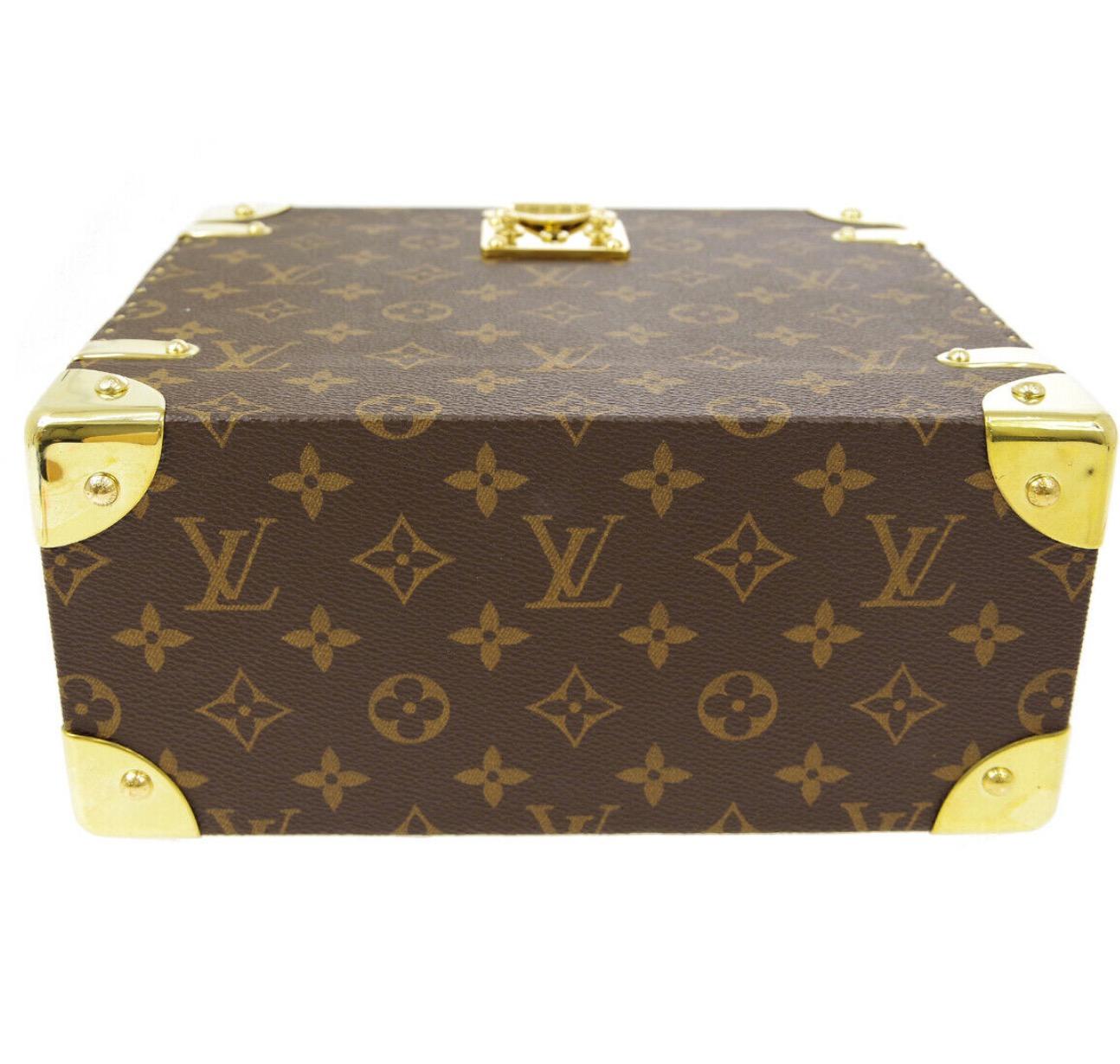 Beige Louis Vuitton Monogram Men's Women's Vanity Perfume Cologne Travel Trunk Case