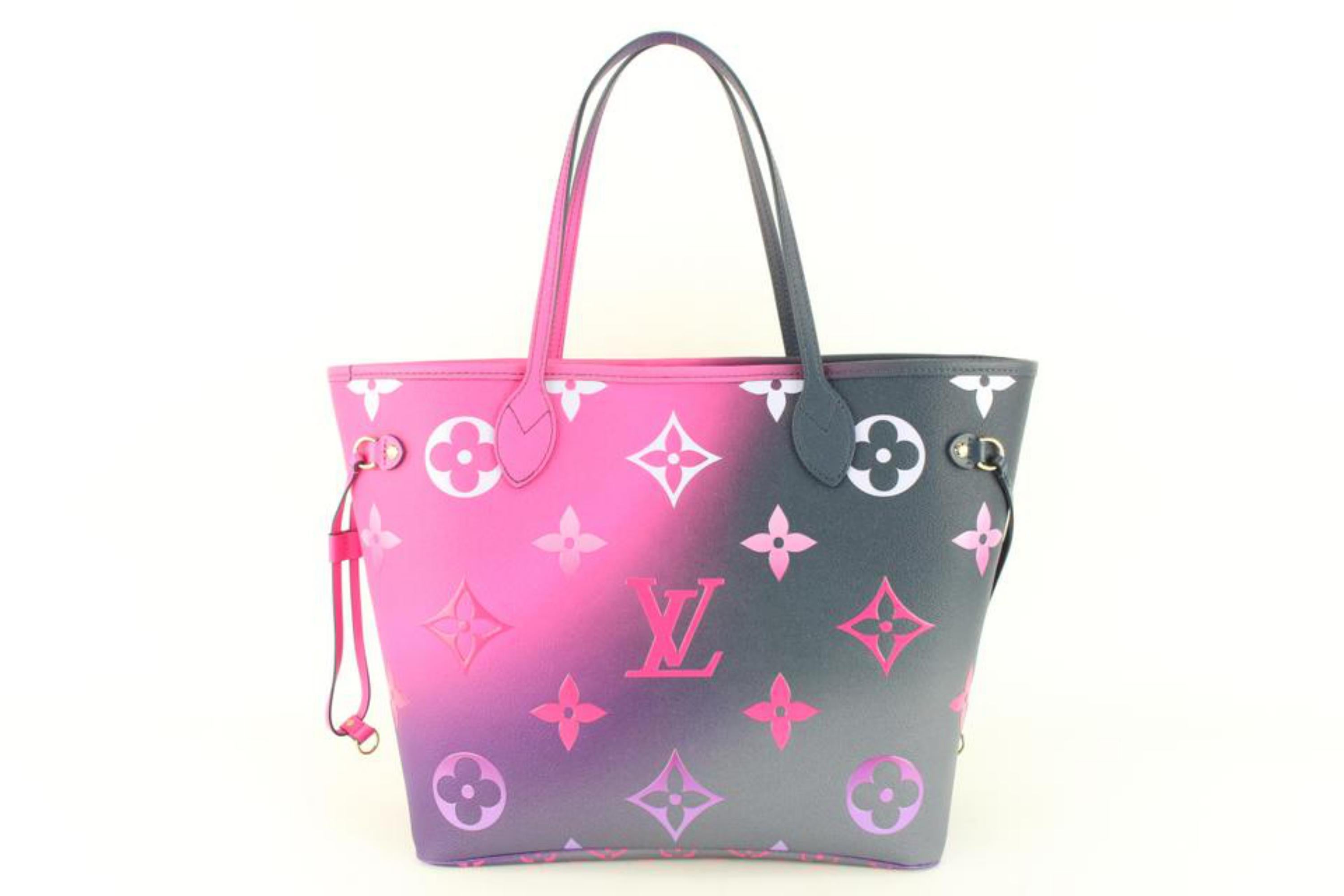 Women's Louis Vuitton Monogram Midnight Fuchsia Neverfull MM Tote Bag 46lz511s