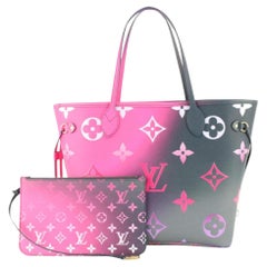 Louis Vuitton Monogram Midnight Fuchsia Neverfull MM Tote Bag with Pouch 62lv511