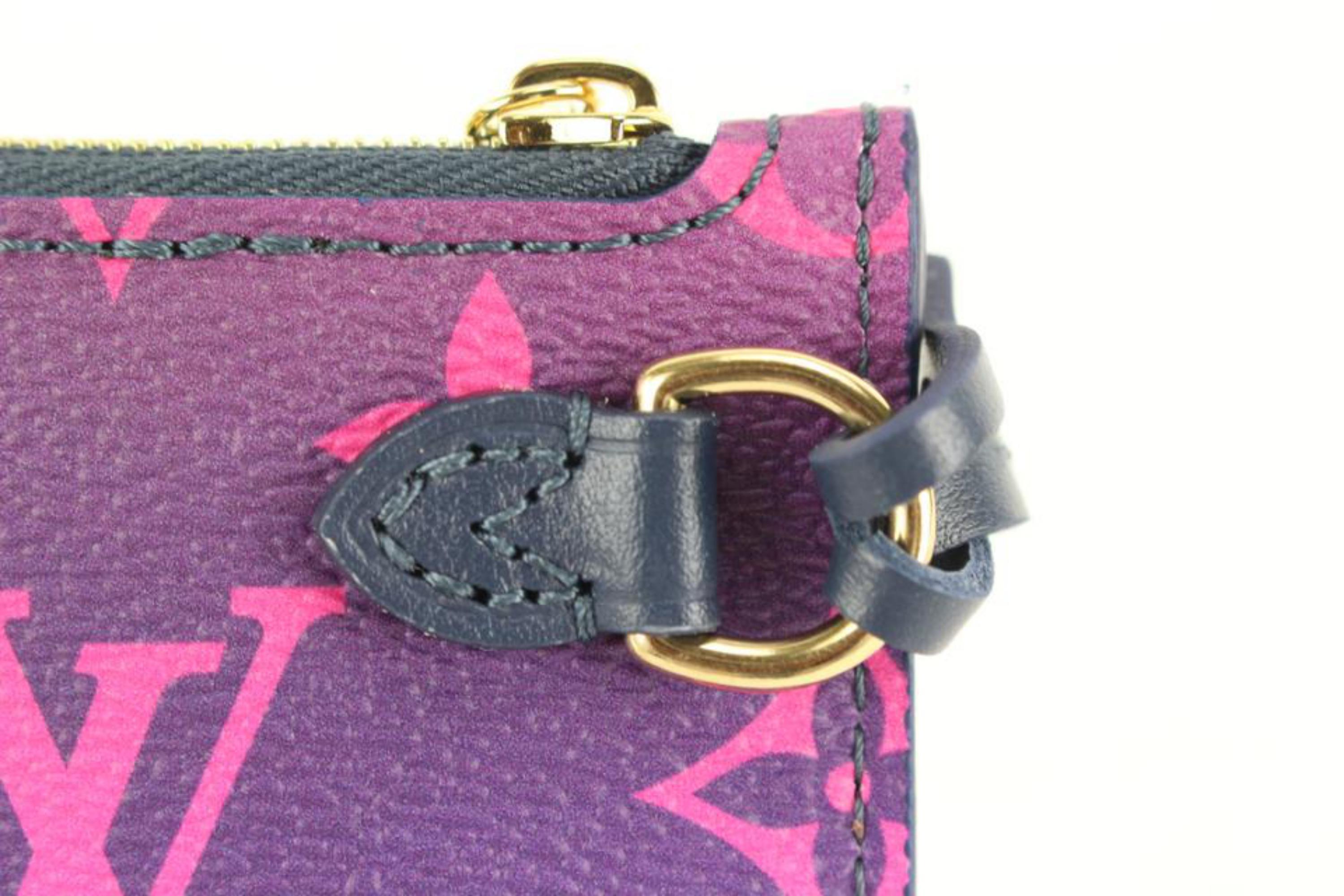 Purple Louis Vuitton Monogram Midnight Fuchsia Neverfull Pochette MM GM Wristlet 45lz51