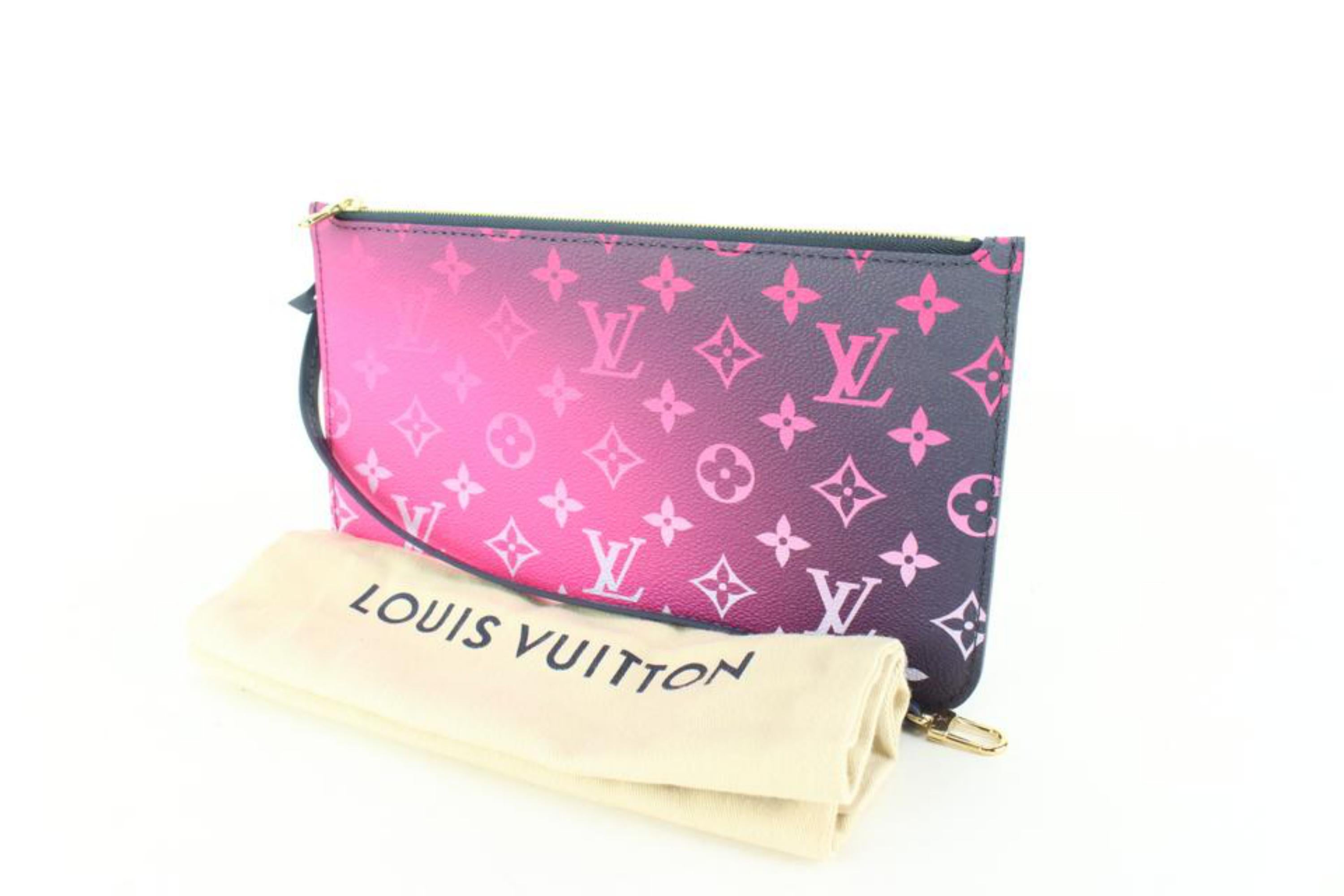 Louis Vuitton Monogram Midnight Fuchsia Neverfull Pochette MM Wristlet 42lk511s 6