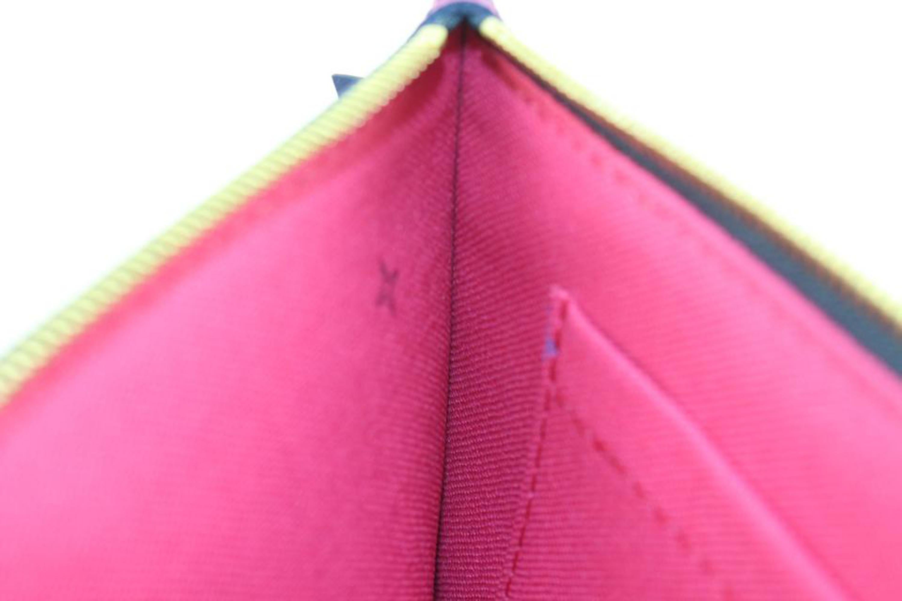 Louis Vuitton Monogram Midnight Fuchsia Neverfull Pochette MM Wristlet 42lk511s In New Condition In Dix hills, NY