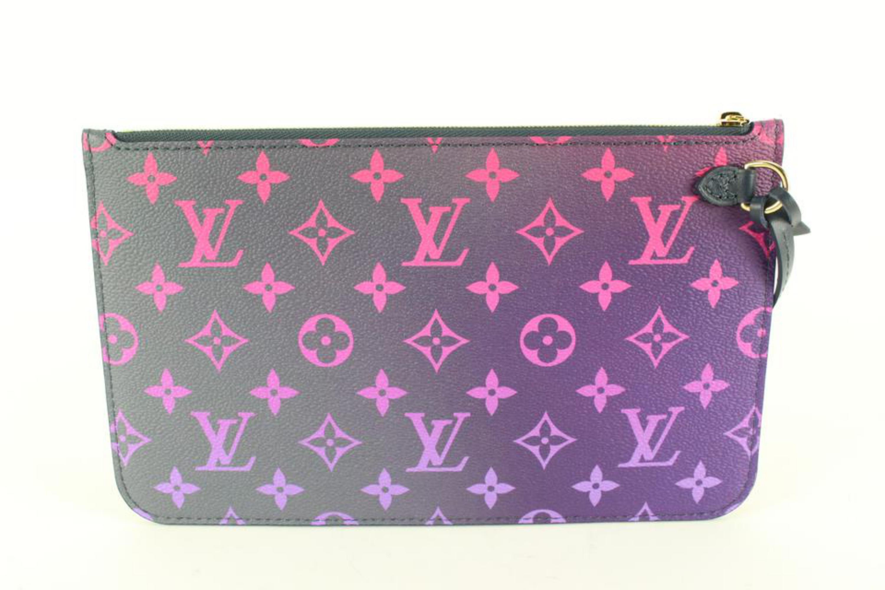 Louis Vuitton Monogram Midnight Fuchsia Neverfull Pochette MM Wristlet 42lk511s 2