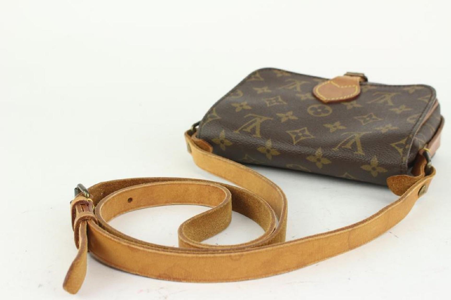 Brown Louis Vuitton Monogram Mini Cartouchiere PM Crossbody Bag 1013lv8 For Sale