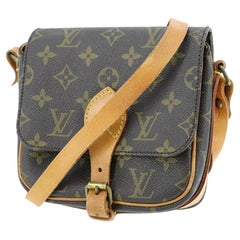 Vintage Louis Vuitton Monogram Mini Cartouchiere PM Crossbody Flap Bag 863527