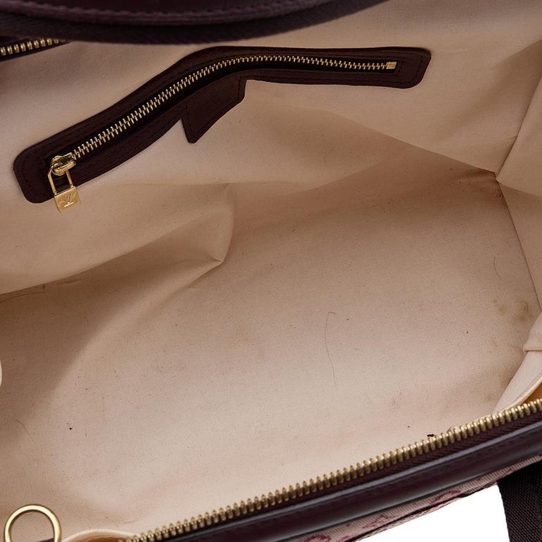 Brown Louis Vuitton Monogram Mini Lin Canvas Josephine GM Bag For Sale