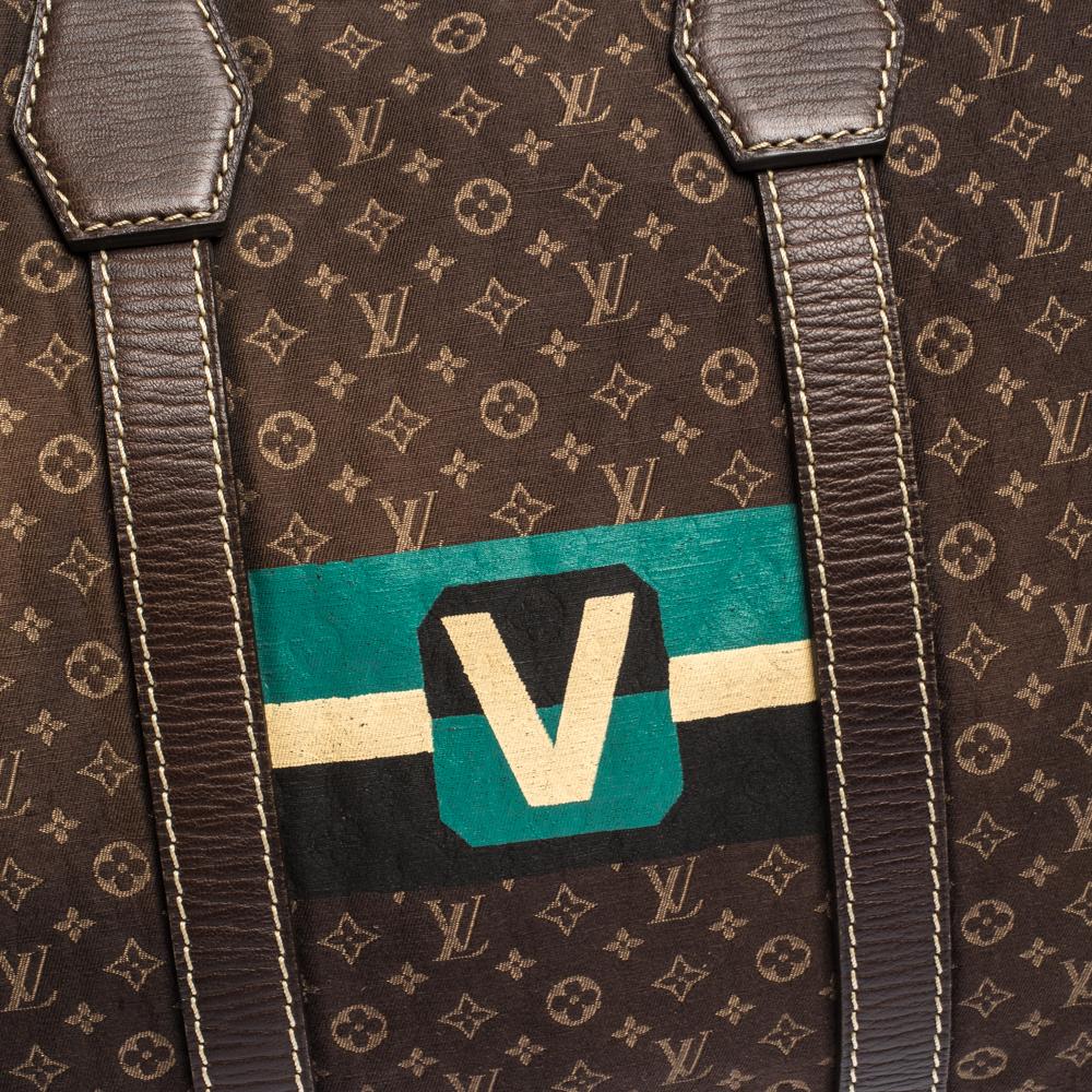 Black Louis Vuitton Monogram Mini Lin Initiales Keepall Bag