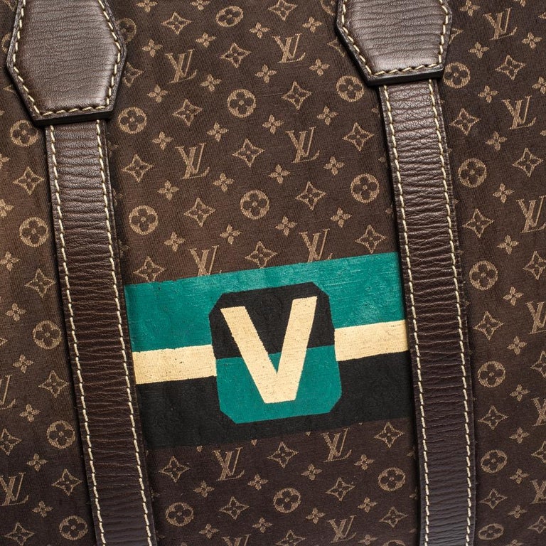 Louis Vuitton Brown Monogram Mini Lin Initiales Keepall 45
