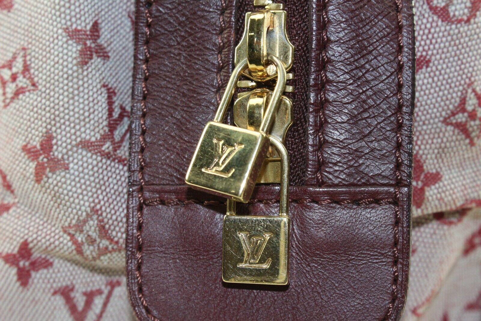 LOUIS VUITTON Monogram Mini Lin Josephine Boston Bag Bordeaux x Pink 9LV1222K For Sale 5