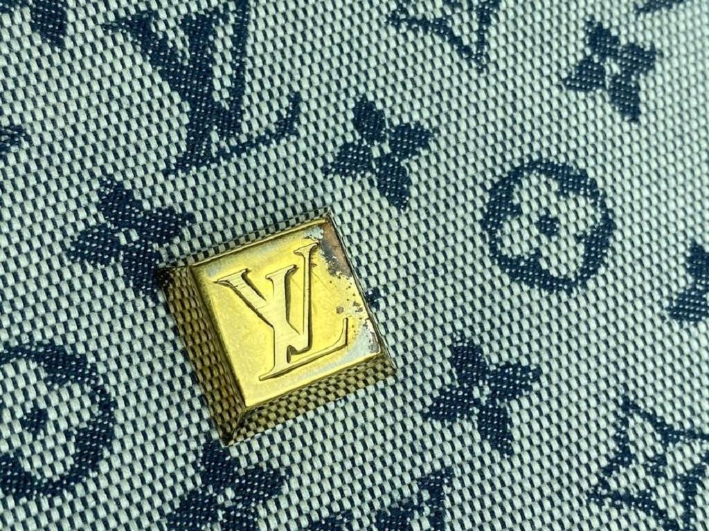Louis Vuitton Monogram Mini Lin Marie Speedy Grey x Navy Marie 3L910  For Sale 3