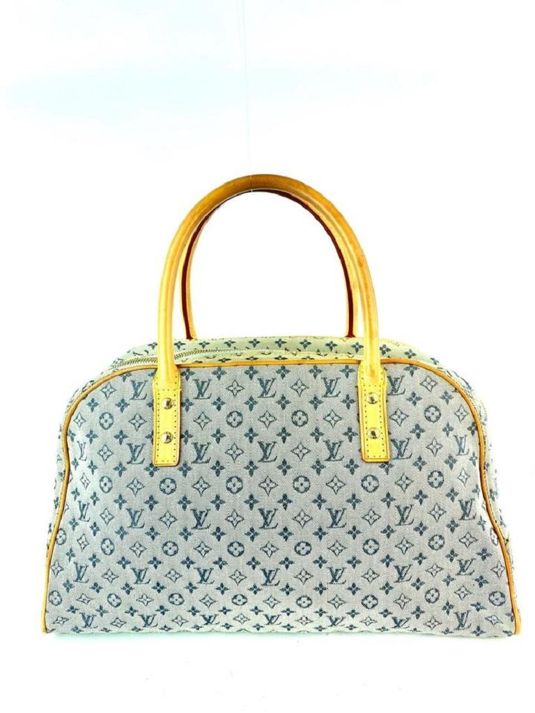 Louis Vuitton Monogram Mini Lin Marie Speedy Grey x Navy Marie 3L910  In Good Condition For Sale In Dix hills, NY