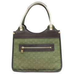 Louis Vuitton Monogram Mini Lin Sac Kathleen 868582 Green Canvas Tote