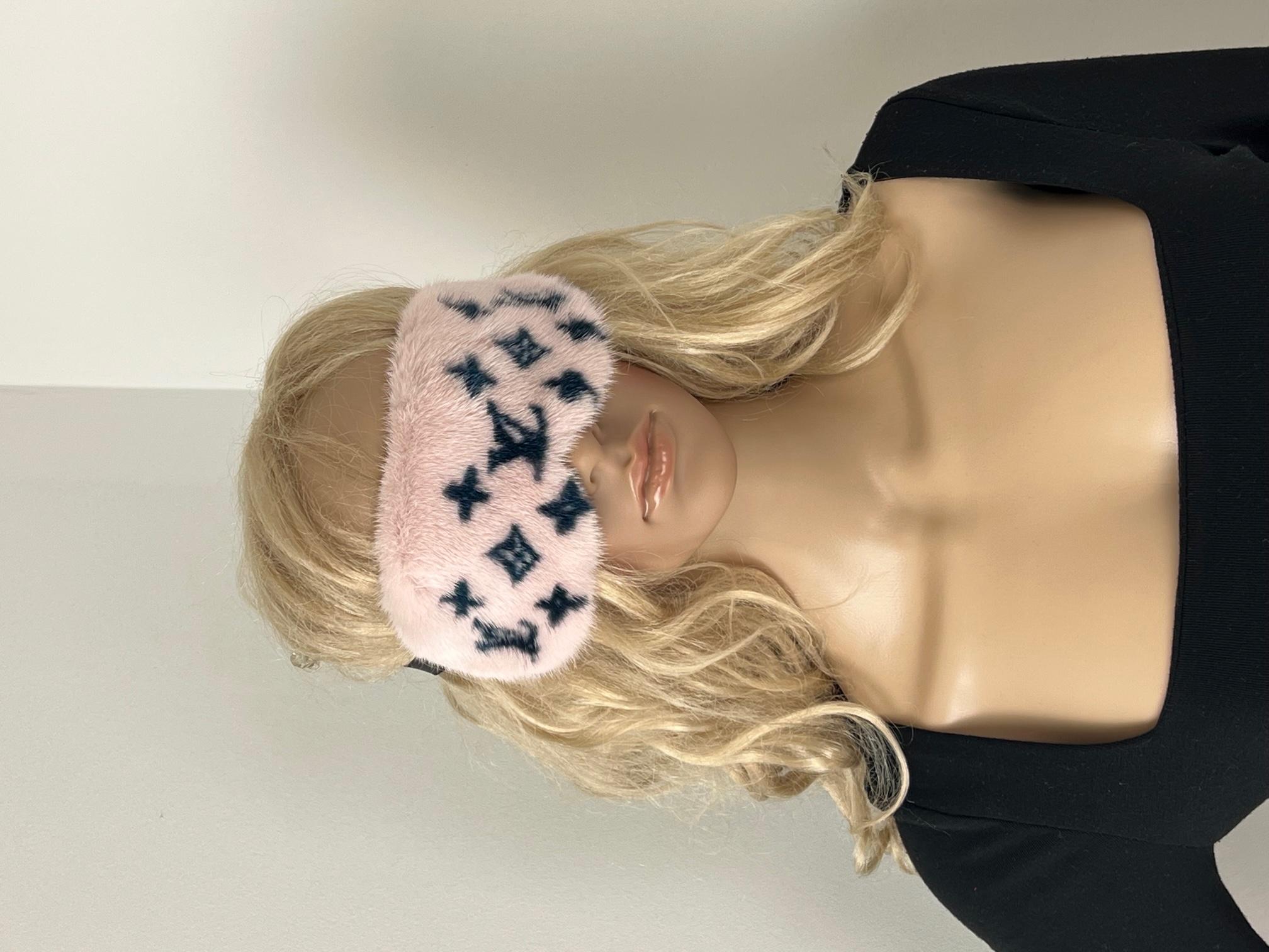 Louis Vuitton Monogram Mink Fur Sleep Mask Light Pink 5