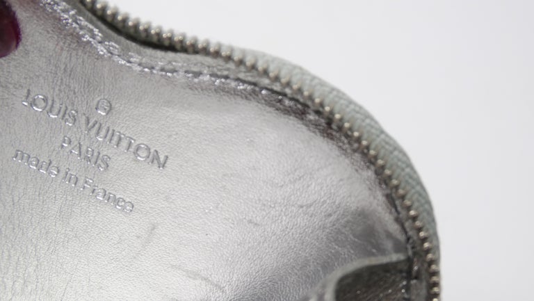 Louis Vuitton Monogram Miroir Heart Coin Purse Silver at 1stDibs