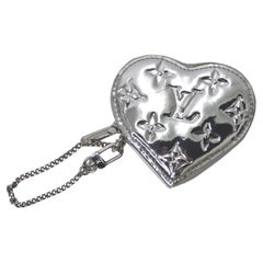 Louis Vuitton Monogram Miroir Heart Coin Purse Silver