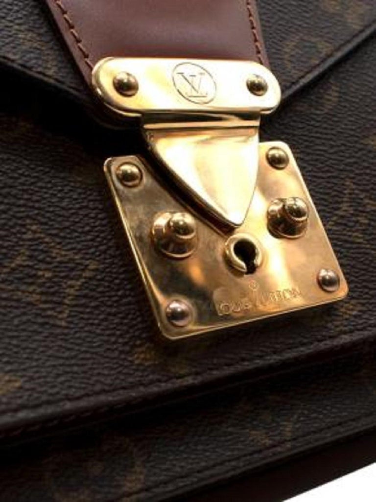 Louis Vuitton Brown Monogram Canvas Monceau Handbag with monogram canvas  For Sale at 1stDibs