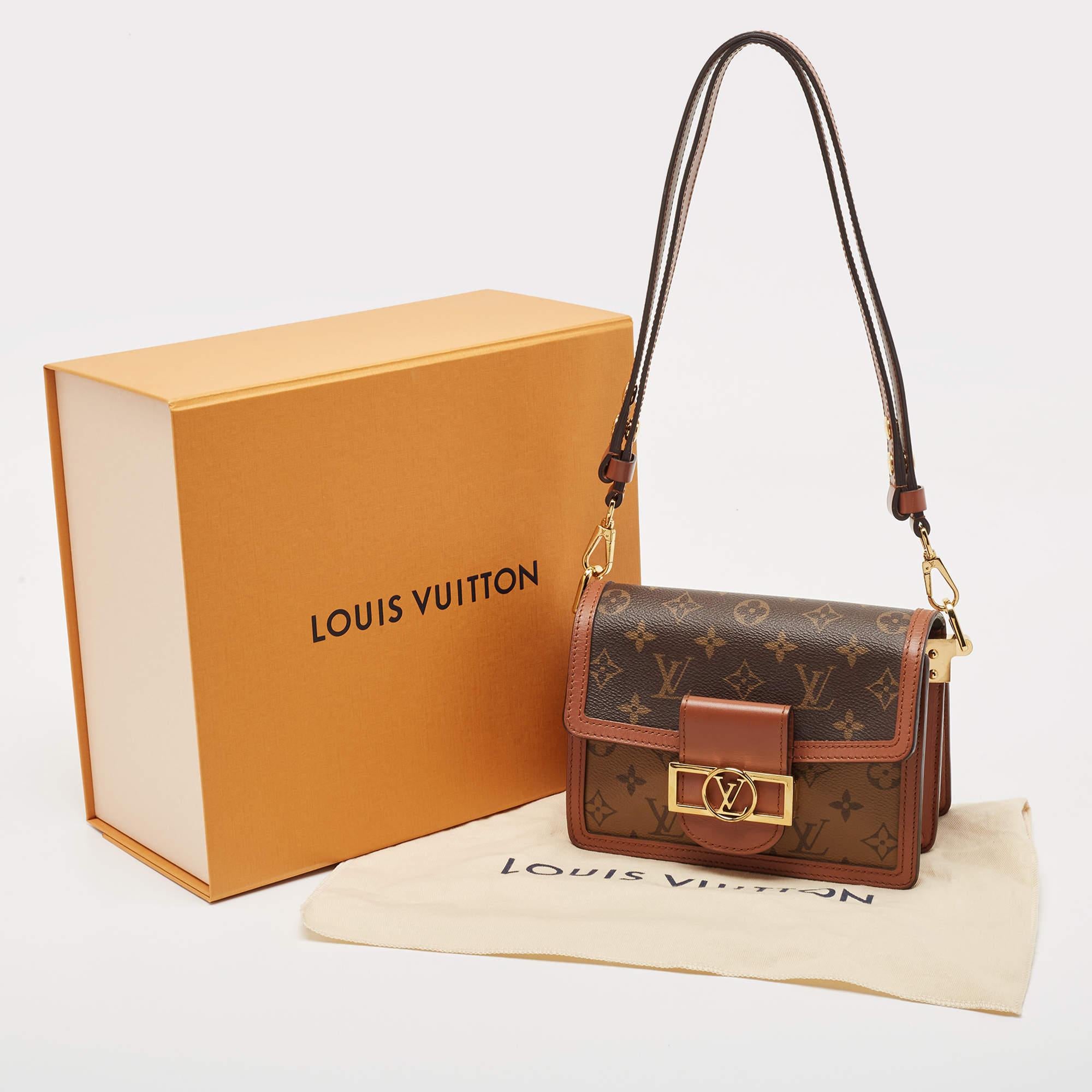 Louis Vuitton Monogramm/Monogramm Reverse Segeltuch Dauphine Mini Tasche im Angebot 11