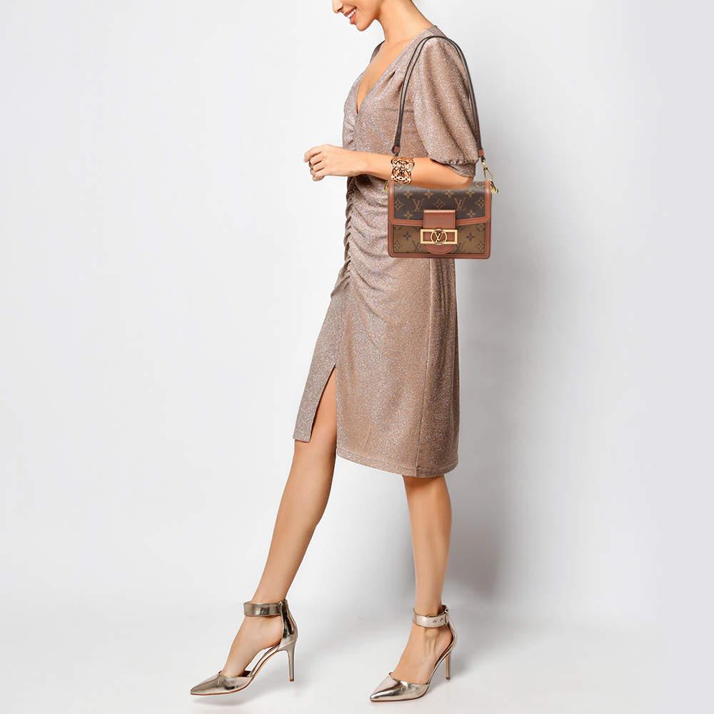 Brown Louis Vuitton Monogram/Monogram Reverse Canvas Dauphine Mini Bag