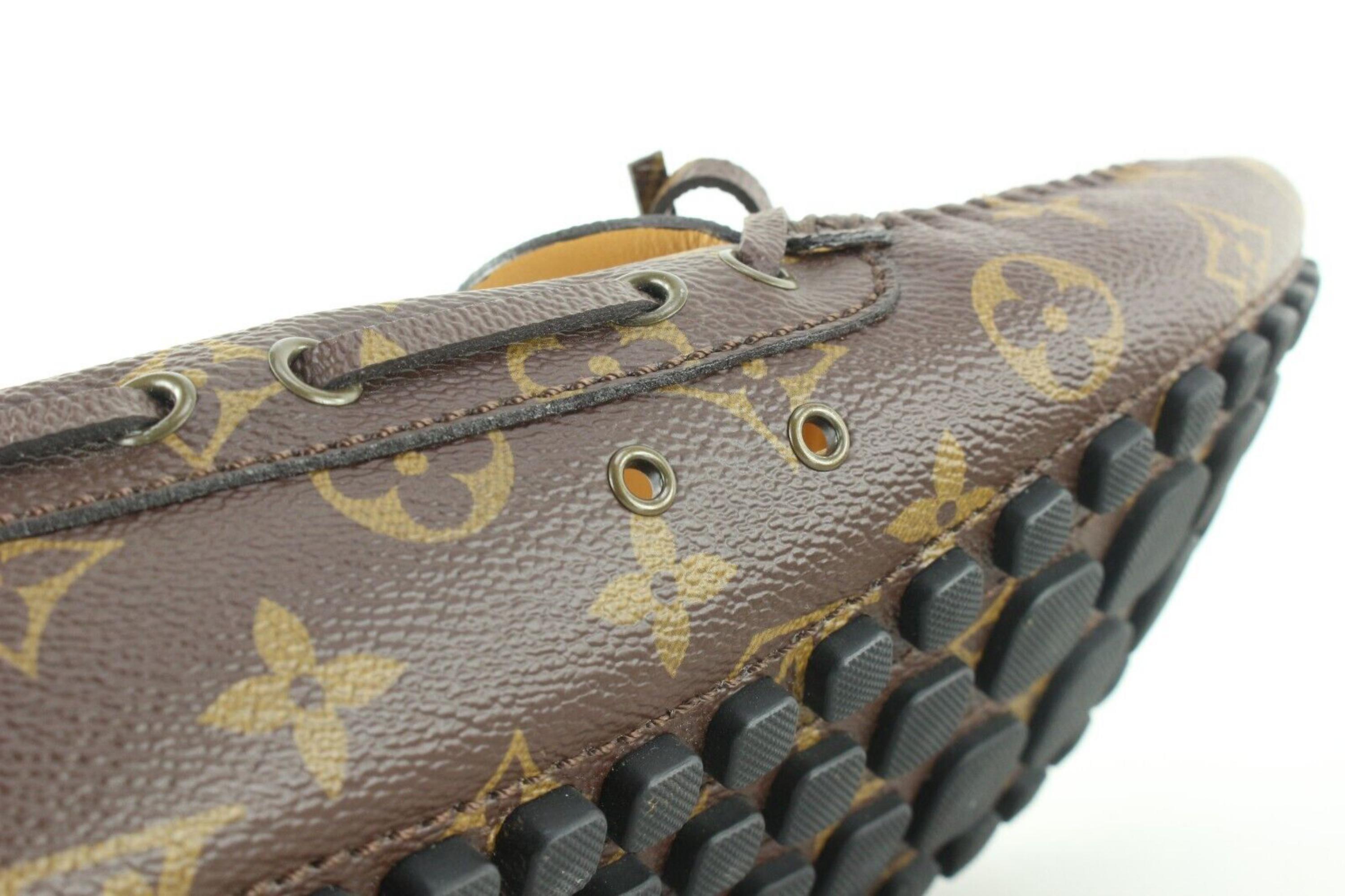 Louis Vuitton Monogram Monte Carlo Moccasin Driving Shoe 1LK0315 In Excellent Condition In Dix hills, NY