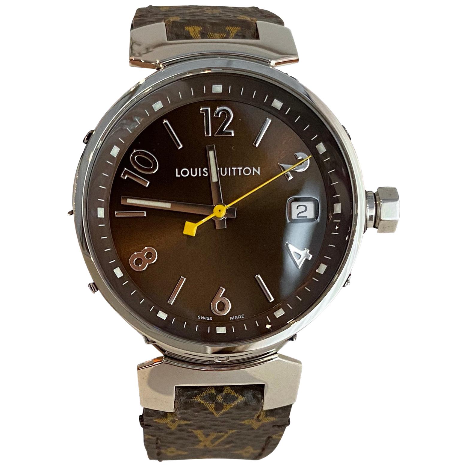 Louis Vuitton Monogram Montre Quartz Watch w/ Box & Guarantee rt. $2, 900