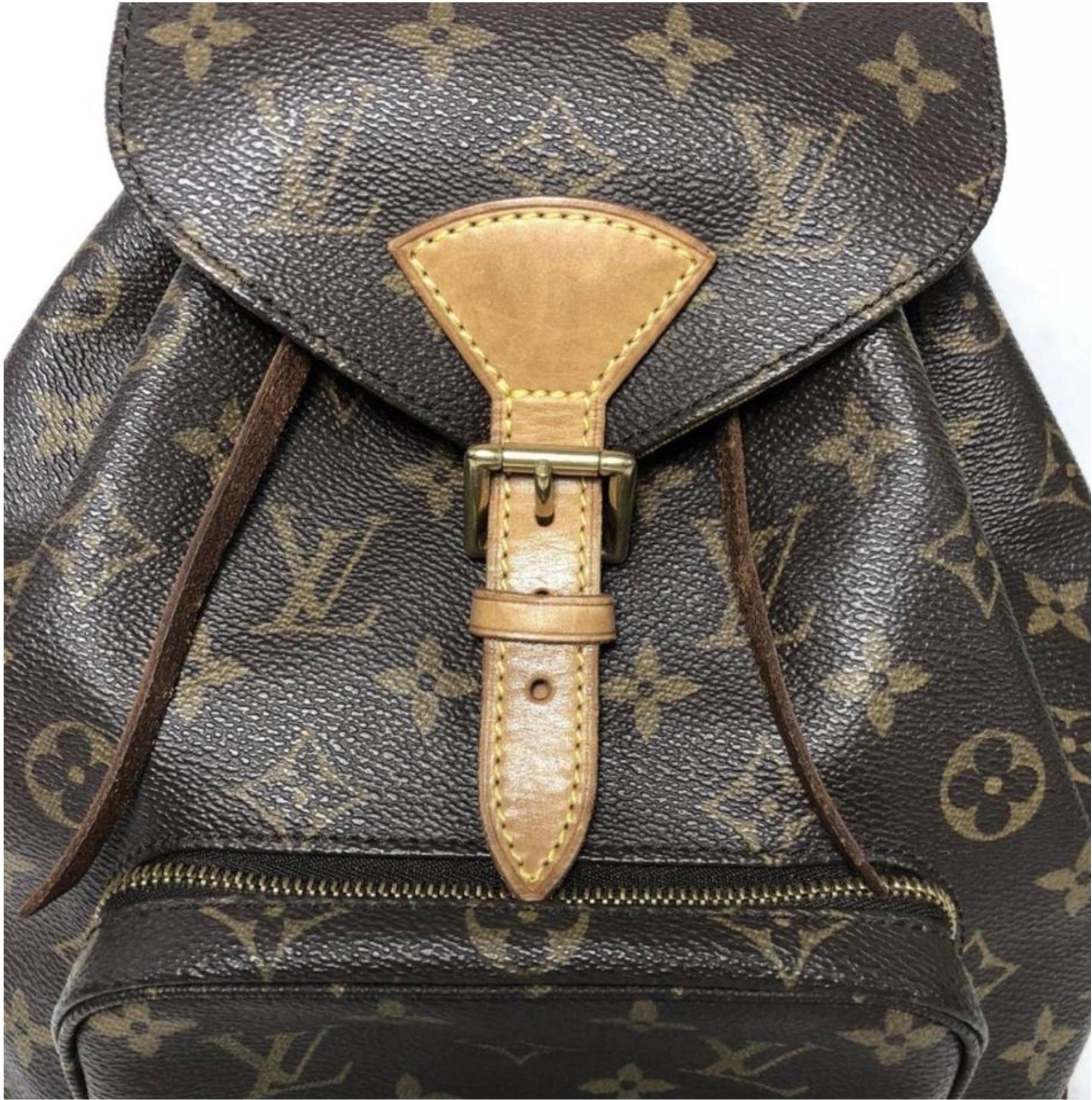 Black  Louis Vuitton Monogram Montsouris MM Backpack Shoulder Handbag For Sale