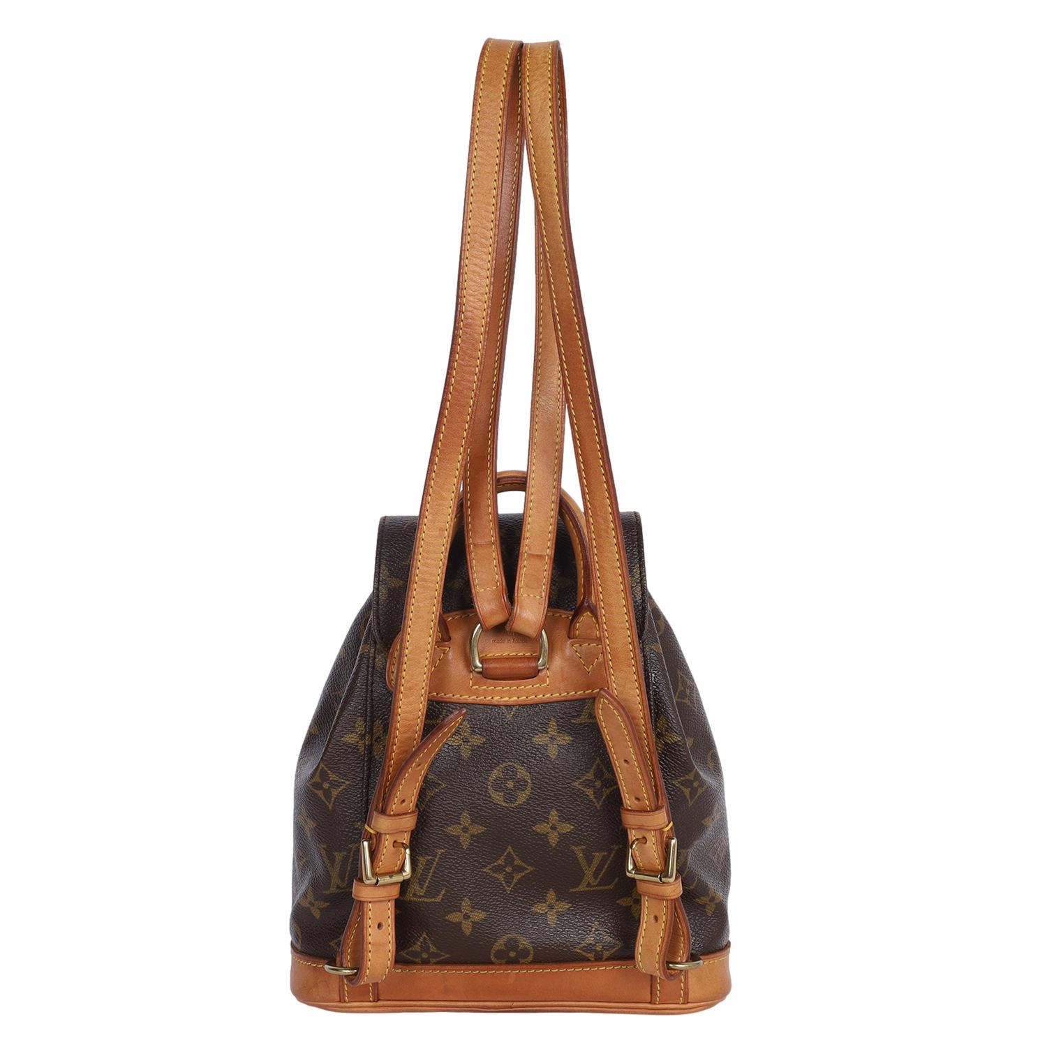 Marron Louis Vuitton Monogram Montsouris Pm Backpack Brown en vente