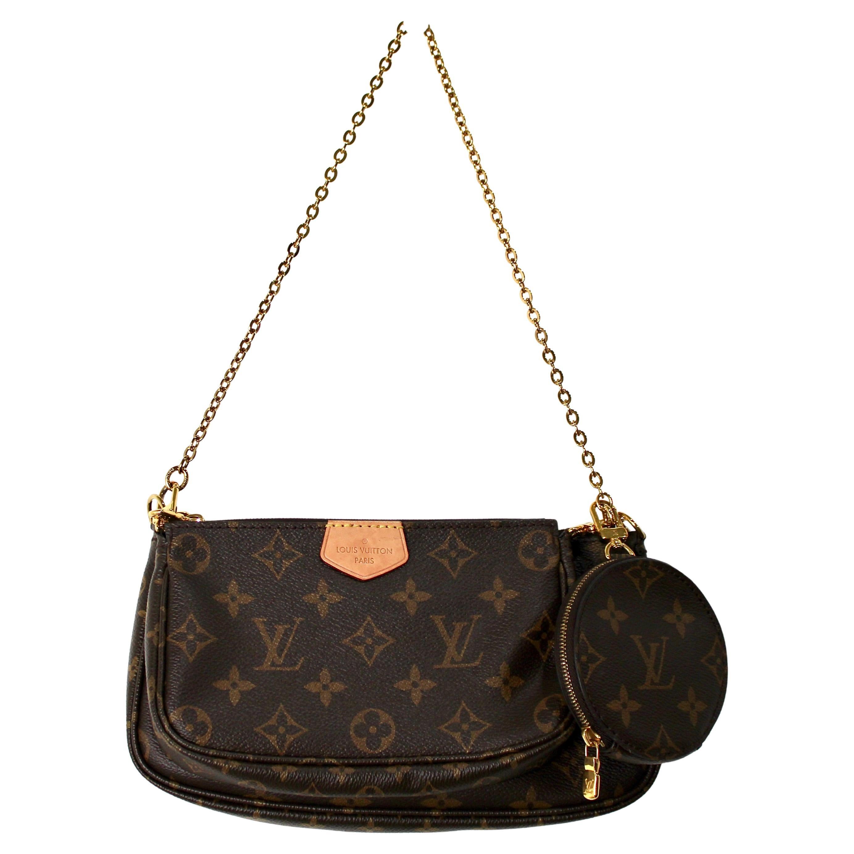 Nero Louis Vuitton Monogram Multi Pochette Accessori Con Cinturino Verde in vendita