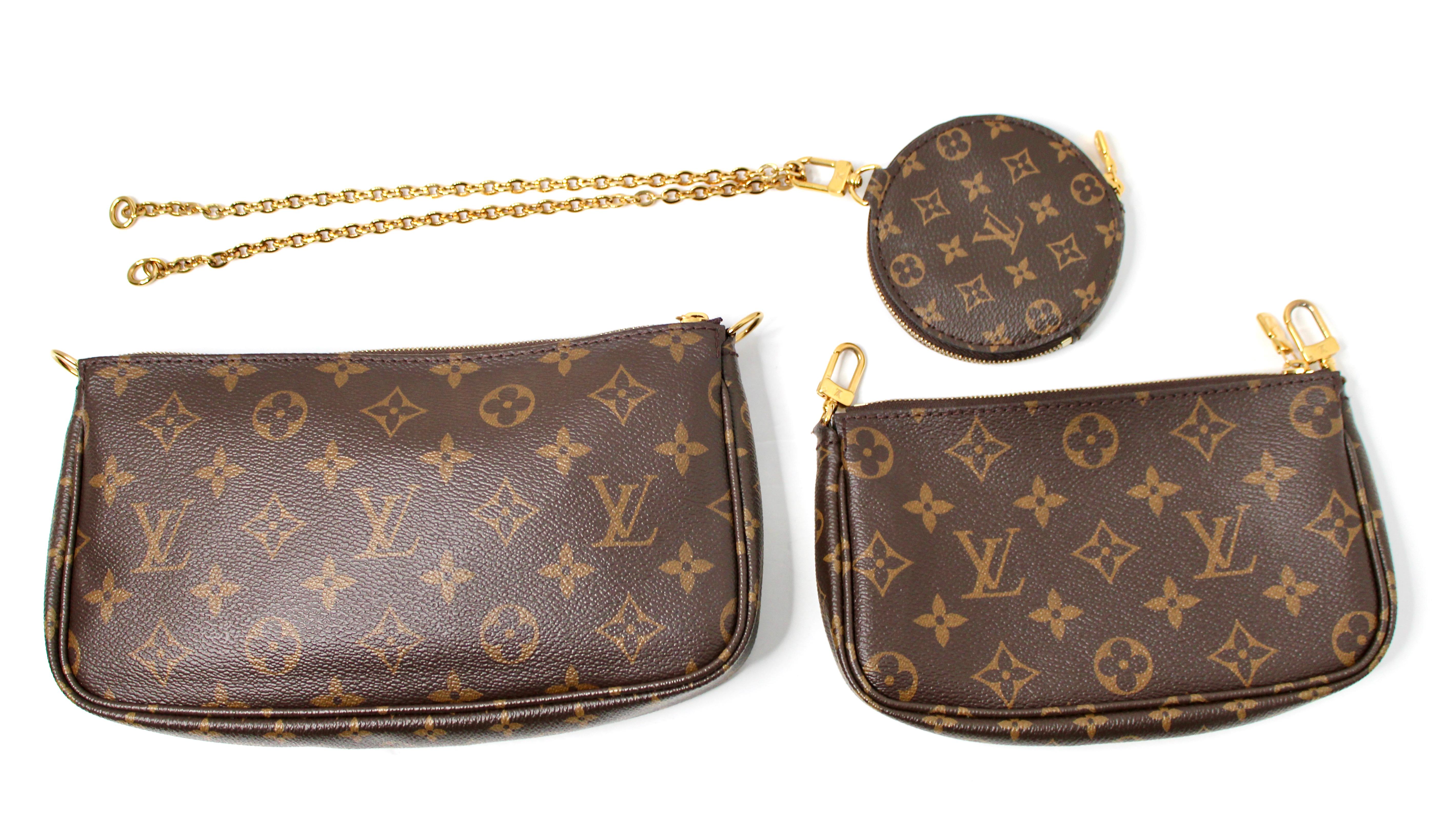 Louis Vuitton Monogram Multi Pochette Accessori Con Cinturino Verde in vendita 2