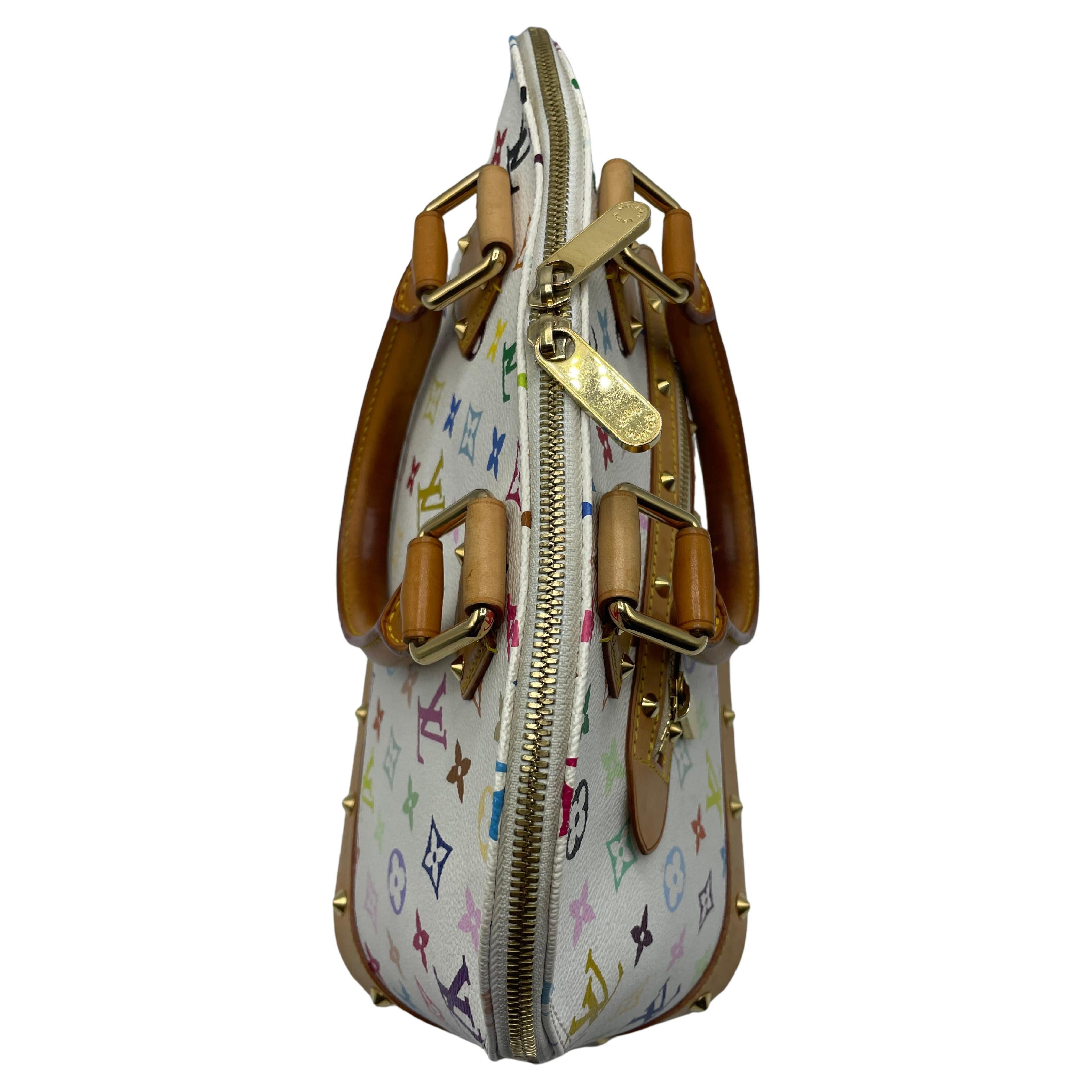 Marron Louis Vuitton - Monogramme Alma blanc multicolore en vente