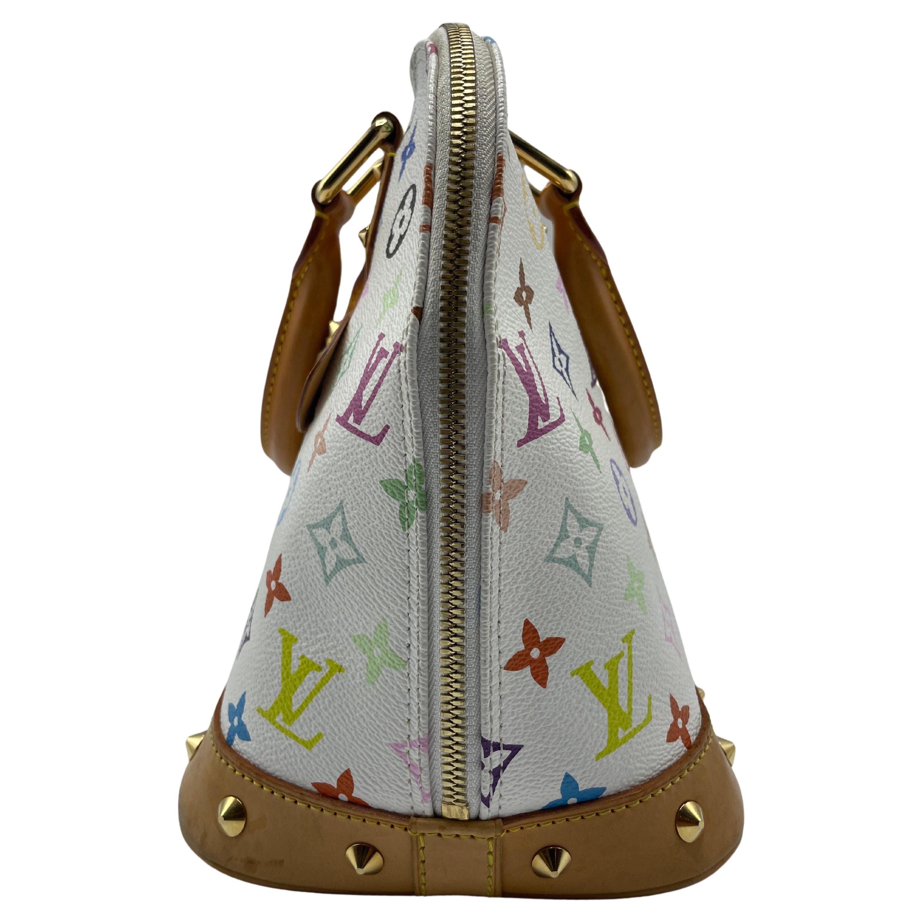 Brown Louis Vuitton Monogram Multicolor Alma White For Sale