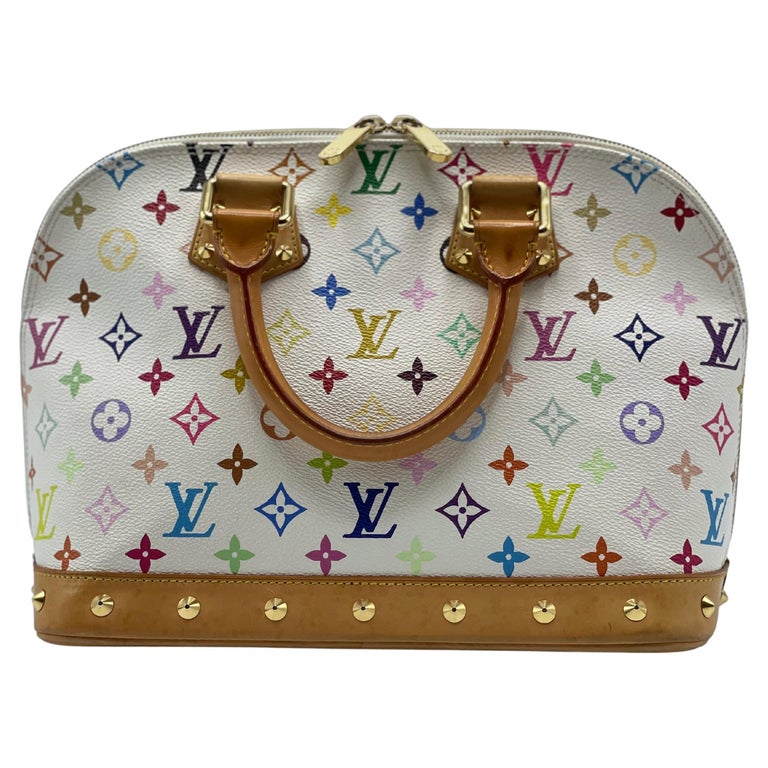 Louis Vuitton Rare White Monogram Multicolor Alma GM Bag Leather ref.297533  - Joli Closet