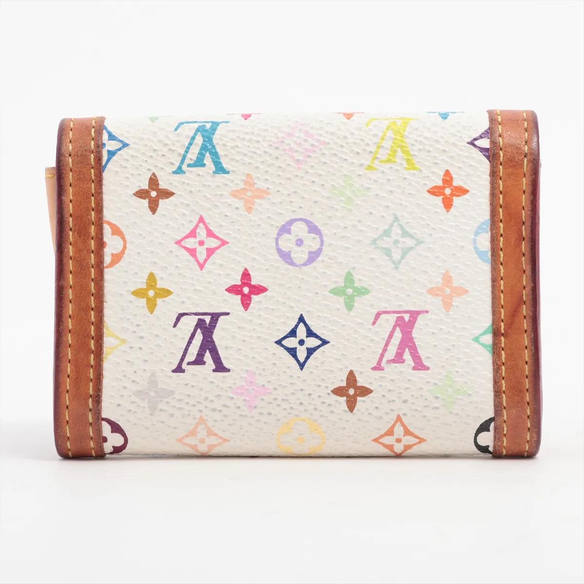 Blanc Louis Vuitton Monogram Multicolor Coin Purse White