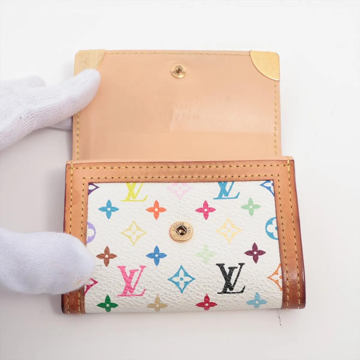 Louis Vuitton Monogram Multicolor Coin Purse White Bon état à Indianapolis, IN