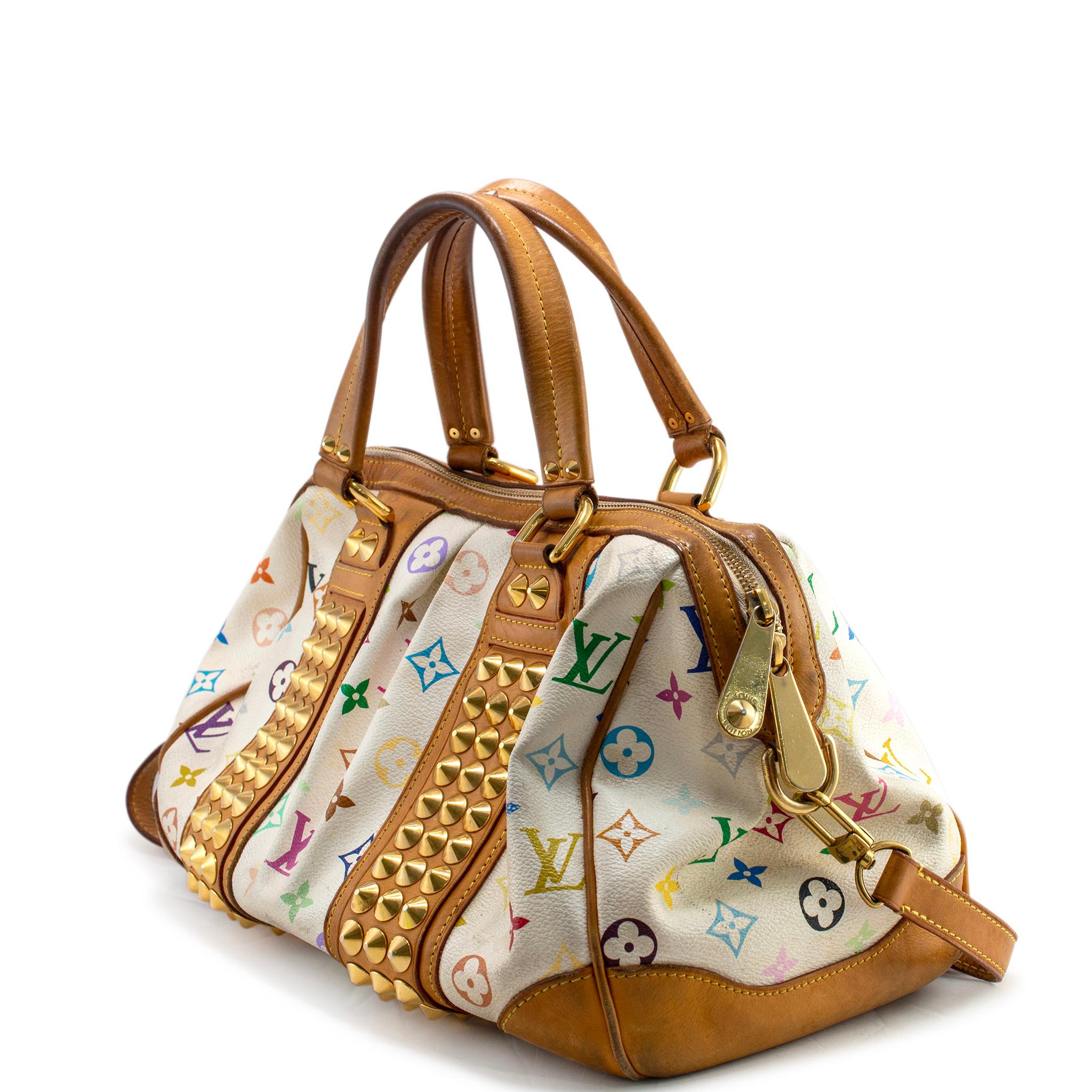 Marron Louis Vuitton Monogram Multicolor Courtney MM White M45641 Crossbody Handbag en vente