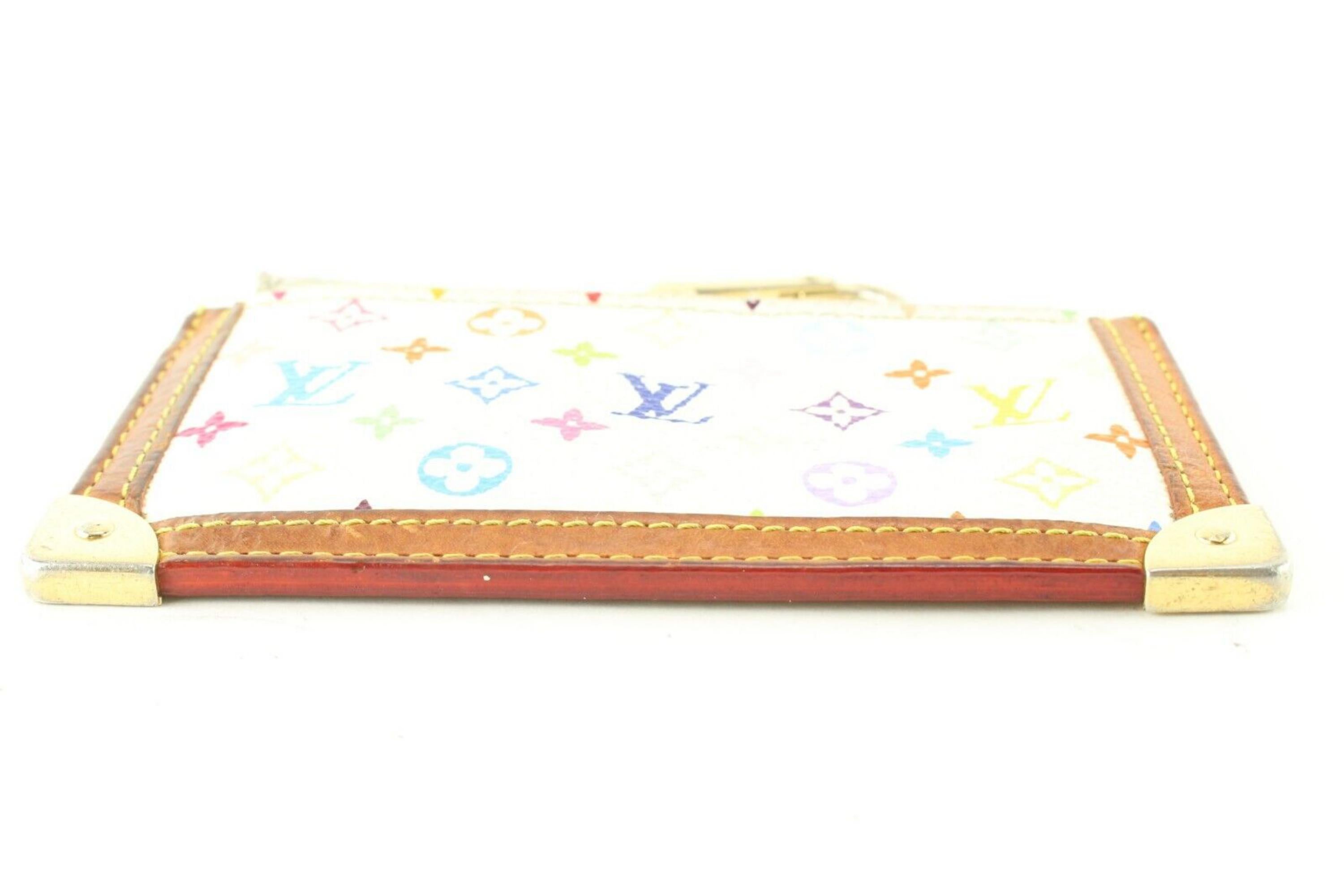 Louis Vuitton Monogram Multicolor Key Cles Pochette Pouch Card Case 1LV0512C For Sale 5