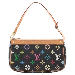 Louis Vuitton Monogrammiertes mehrfarbiges Pochette-Accessoire mit Monogramm Schwarz