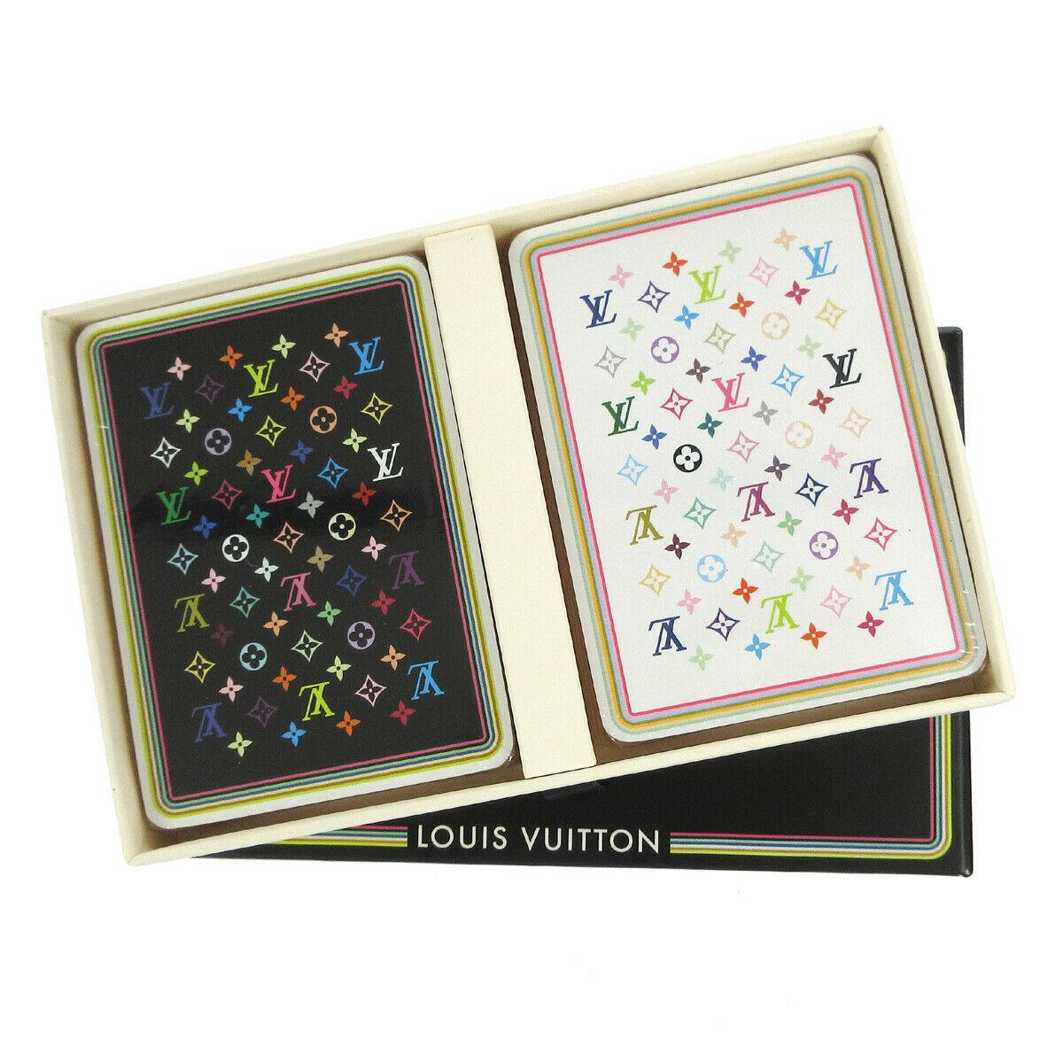 Louis Vuitton Monogram Multicolor White Black Novelty Card Deck of Cards in Box (Beige)