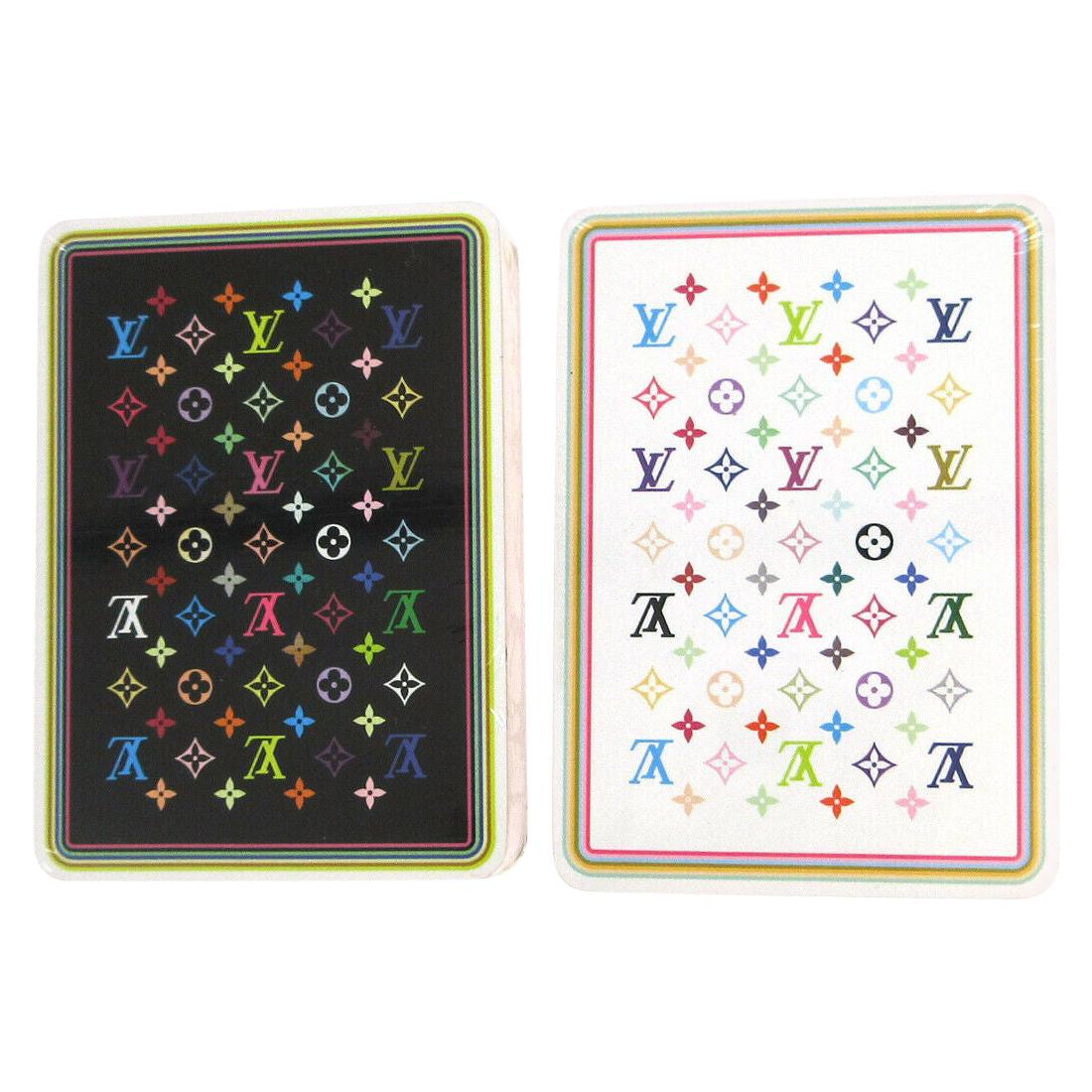 Louis Vuitton Monogram Multicolor White Black Novelty Card Deck of Cards in Box