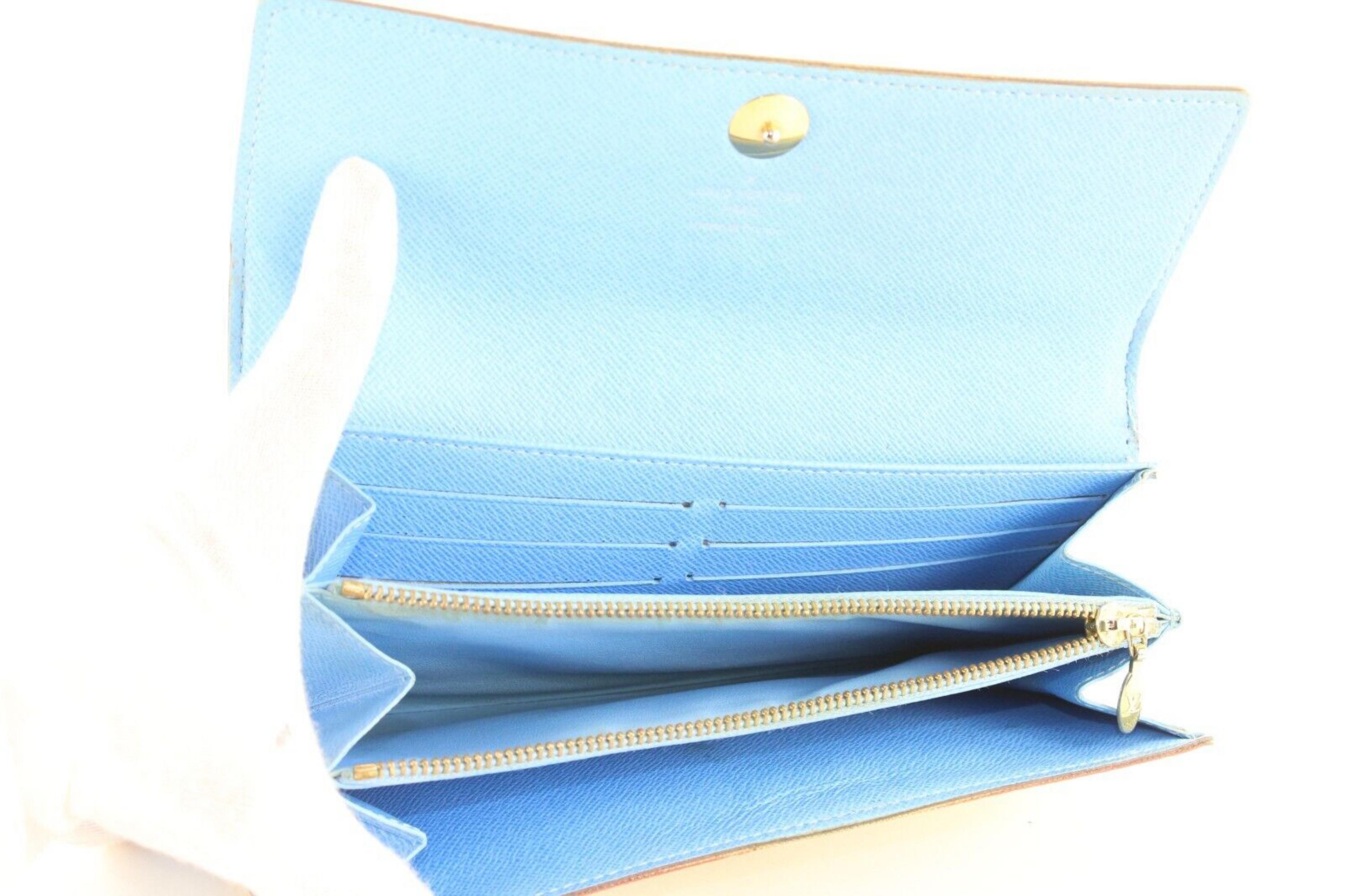 Louis Vuitton Monogram Multicolor White Sarah Wallet Long Blue Flap 5LV512S 5