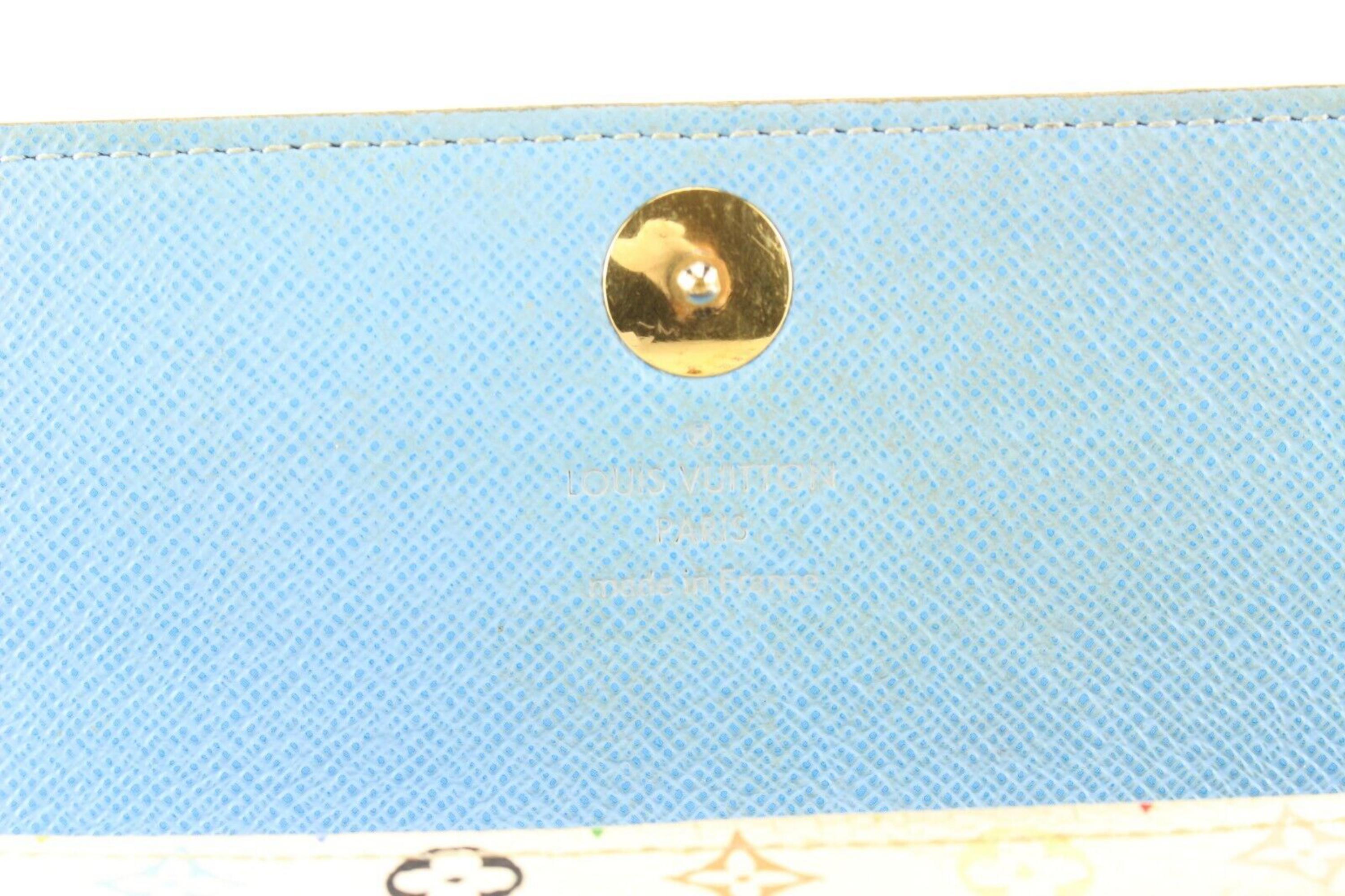 Louis Vuitton Monogram Multicolor White Sarah Wallet Long Blue Flap 5LV512S 3