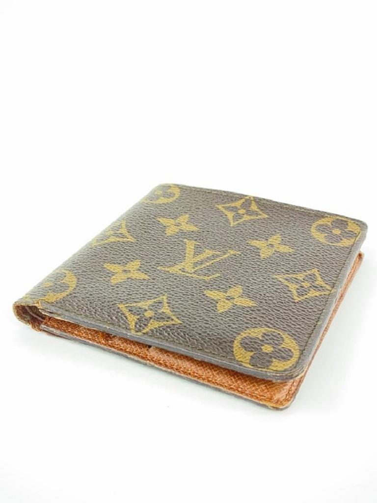 Louis Vuitton Brown Cafe Monogram Glace Compact Men's Wallet Slender Florin  69lv at 1stDibs