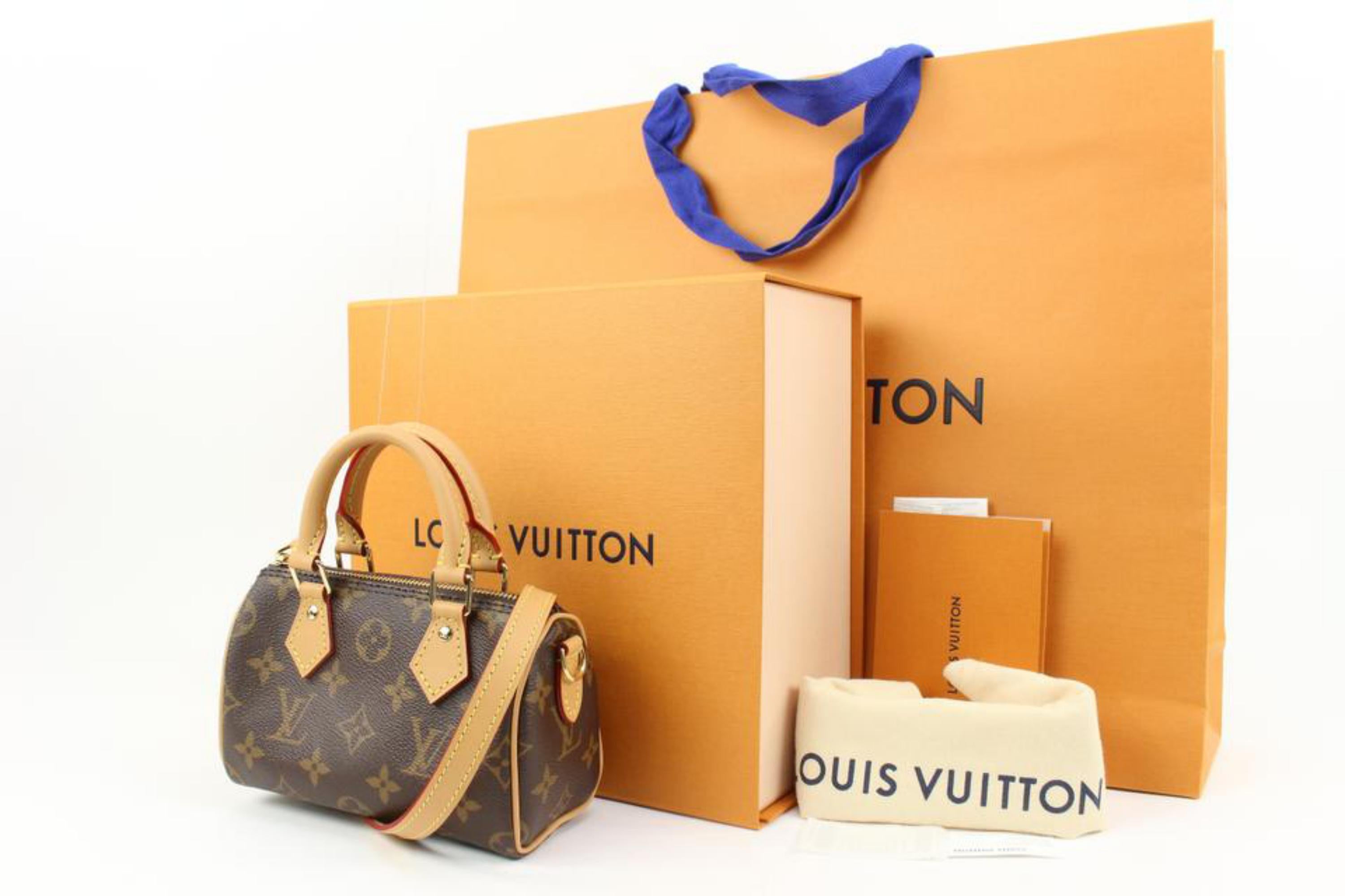 Louis Vuitton Speedy Mini Hl Bandouliere Nano with Strap 872628 Brown  Coated Canvas Satchel, Louis Vuitton