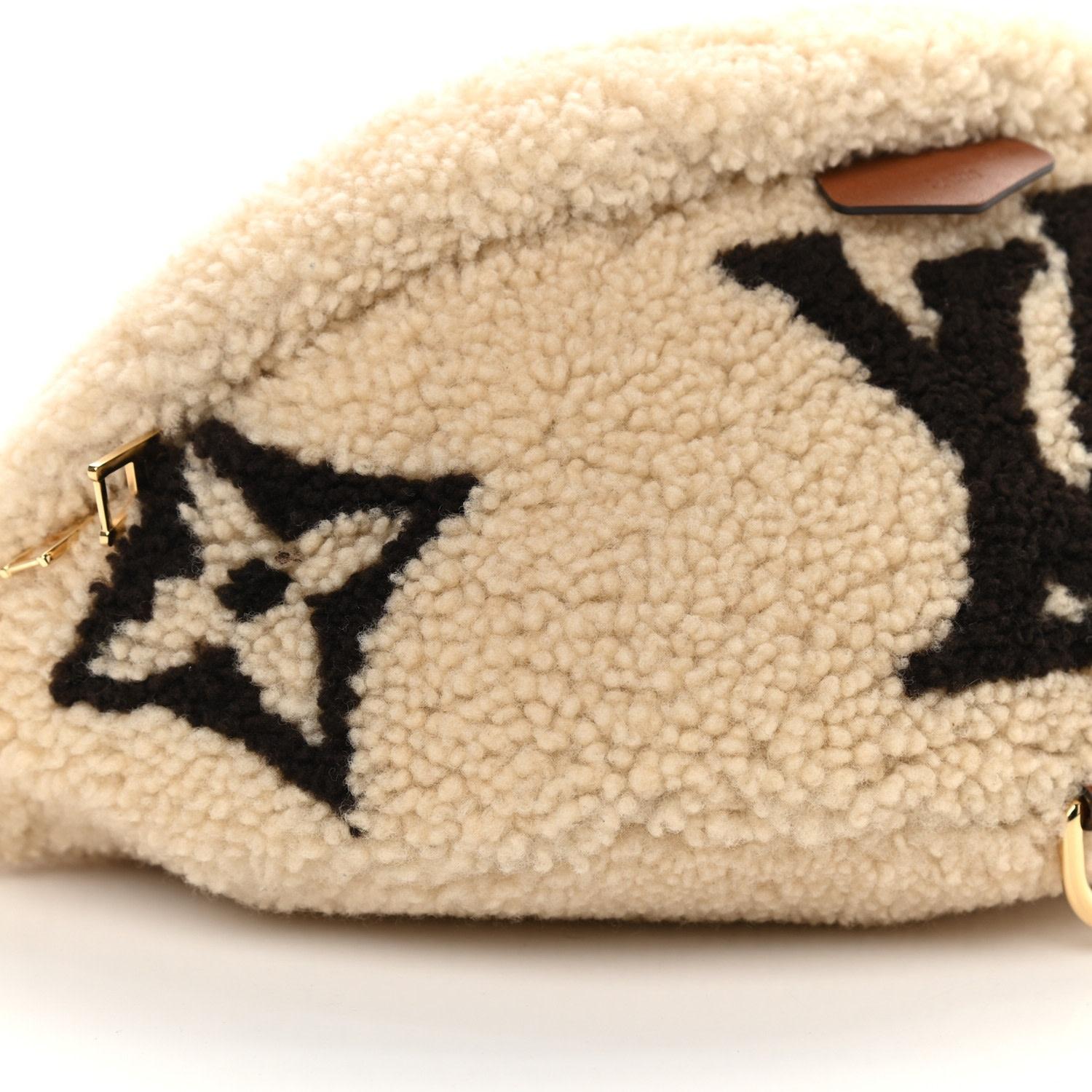 Louis Vuitton Monogram Neutrals Shearling Teddy Bum Bag For Sale 1